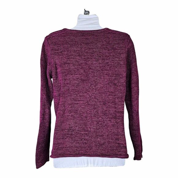 Vintage Eddie Bauer Cranberry Red Sweater 100% Cotton Made in Hong Kong Size M - Picture 2 of 5